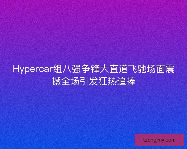Hypercar组八强争锋大直道飞驰场面震撼全场引发狂热追捧 Hypercar组八强争锋大直道飞驰场面震撼全场引发狂热追捧