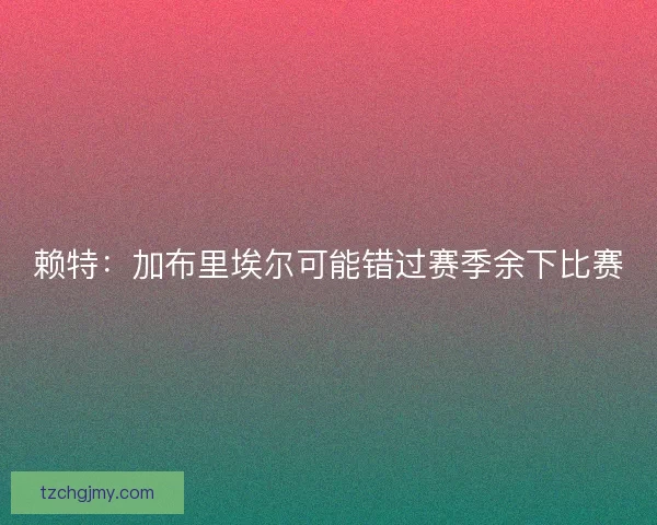 赖特:加布里埃尔可能错过赛季余下比赛 赖特:加布里埃尔可能错过赛季余下比赛