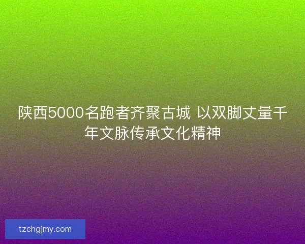 陕西5000名跑者齐聚古城 以双脚丈量千年文脉传承文化精神