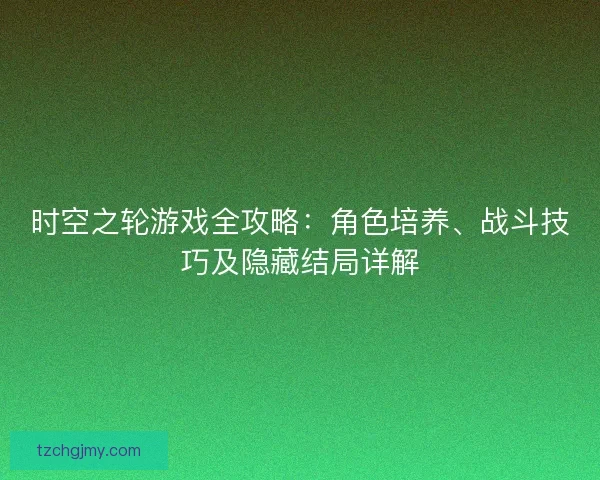 时空之轮游戏全攻略：角色培养、战斗技巧及隐藏结局详解