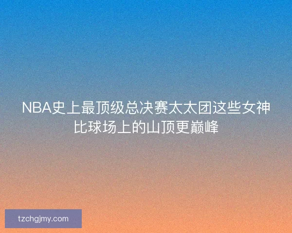 NBA史上最顶级总决赛太太团这些女神比球场上的山顶更巅峰
