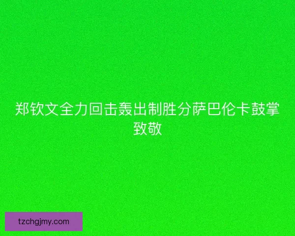郑钦文全力回击轰出制胜分萨巴伦卡鼓掌致敬 郑钦文全力回击轰出制胜分萨巴伦卡鼓掌致敬